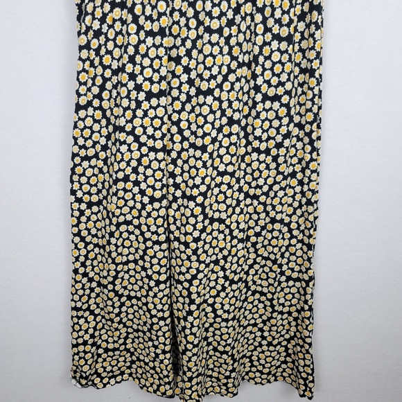 Boden Yellow Black Floral Midi Slip on Dress 100% cotton 14 Long - Picture 11 of 11